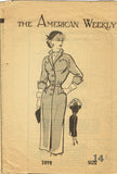 1950s Vintage American Weekly Pattern 3898 Uncut Misses Western Dress Size 32 B