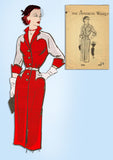 1950s Vintage American Weekly Pattern 3898 Uncut Misses Western Dress Size 32 B