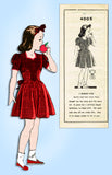 1940s Vintage Mail Order Sewing Pattern 4005 Uncut Girls Party Dress Size 12