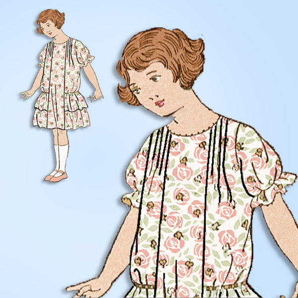 1920s Vintage Mail Order Sewing Pattern 4016 Uncut Little Girls Dress Size 8