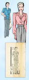 1940s Vintage Anne Adams Sewing Pattern 4087 Plus Size Womens Pantsuit 42 Bust