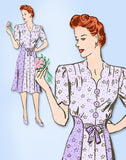 1940s Original Anne Adams Pattern 4106 Misses WWII Street Dress Size 34 Bust