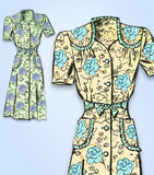 1940s Original Anne Adams Pattern 4233 Uncut Misses WWII Shirtwaist Dress Sz 32B