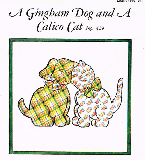 1930s Spool Cotton 429 Uncut Cuddle Toys Cat & Dog Embroidery Transfer Patterns