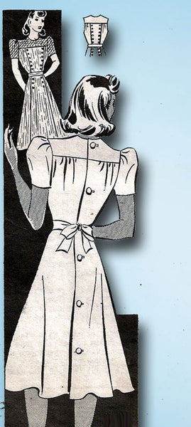 1940s Vintage Anne Adams Sewing Pattern 4463 WWII Misses Street Dress Sz 18 36B - Vintage4me2