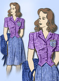 1940s Vintage Anne Adams Sewing Pattern 4467 Misses WWII Suit Size 12 30B - Vintage4me2