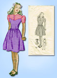 1940s Vintage Anne Adams Sewing Pattern 4484 WWII Girls Day Dress Size 12 30B - Vintage4me2