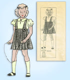 1930s Vintage Anne Adams Sewing Pattern 4503 Toddler Girls Skirt & Blouse Size 6