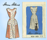 Anne Adams 4523: 1950s Pretty Misses Sun Dress Sz 38 B Vintage Sewing Pattern