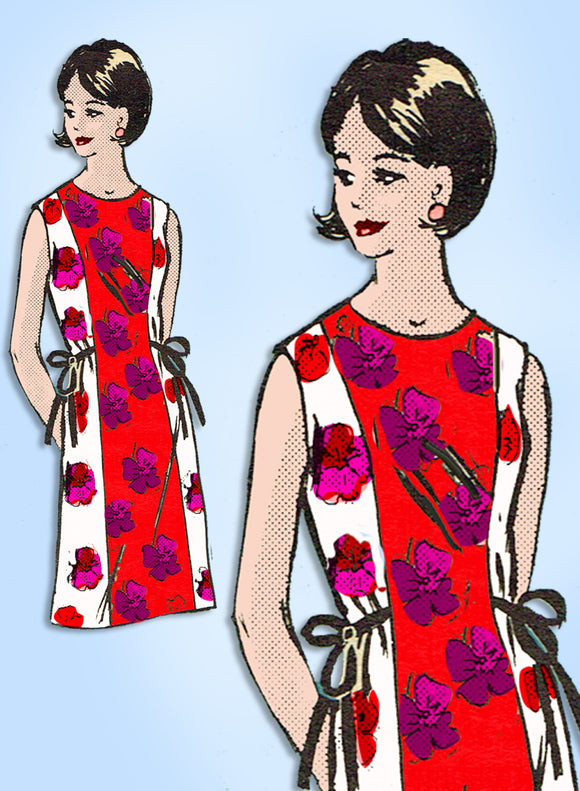 1960s Original Vintage Anne Adams Pattern 4530 Uncut Dress w Side Ties 38 Bust