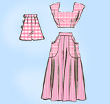 Anne Adams 4539: 1950s Misses 3 Piece Playsuit Size 32 B Vintage Sewing Pattern