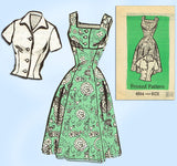 1950s Vintage Anne Adams Sewing Pattern 4554 Misses Dress & Jacket Size 36 Bust