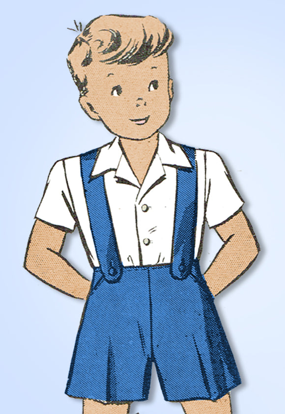 1940s Original Vintage Anne Adams Pattern 4563 WWII Toddler Boys Suit Size 4 - Vintage4me2