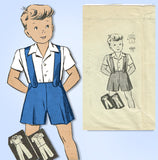 1940s Original Vintage Anne Adams Pattern 4563 WWII Toddler Boys Suit Size 4 - Vintage4me2