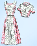 1950s Vintage Anne Adams Sewing Pattern 4580 Uncut Misses Sun Dress Size 39 Bust