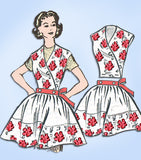 1950s Vintage Anne Adams Sewing Pattern 4585 Uncut Apron w Detachable Bib Sz Med