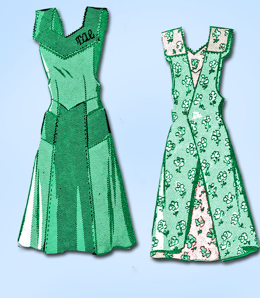 1940s Vintage Anne Adams Sewing Pattern 4608 Uncut Misses WWII Apron Sz 32-34 B - Vintage4me2