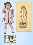 1940s Vintage Mail Order Sewing Pattern 4619 Very Easy Toddler Girls Dress Sz 4 - Vintage4me2