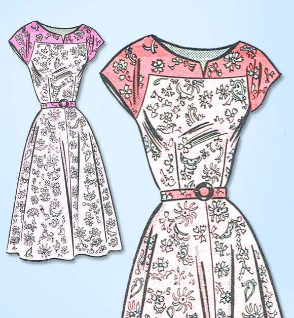 1950s Vintage Anne Adams Sewing Pattern 4620 Uncut Ladies Day Dress Size 38 Bust