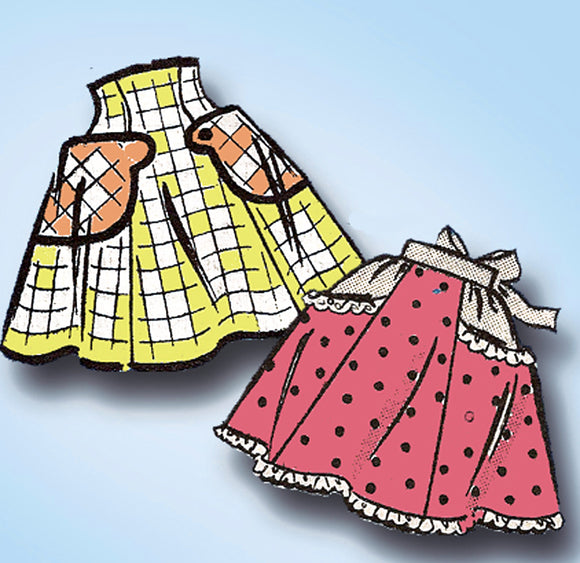 1950s Original Vintage Anne Adams Pattern 4623 Misses Cocktail Apron Set Sz Med