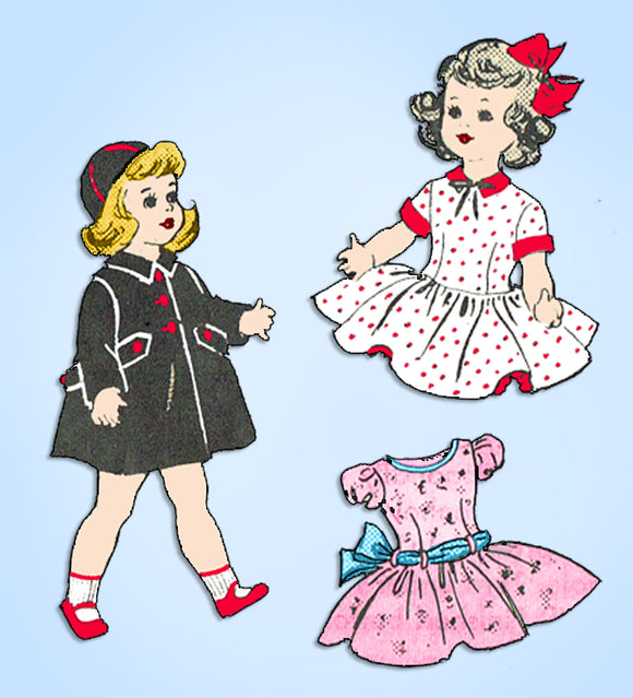 1950s Original Vintage Anne Adams Sewing Pattern 4626 18inch Doll Clothes Set