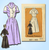 1950s Vintage Anne Adams Sewing Pattern 4627 Misses Tucked Dress Size 37 Bust