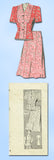 1940s Vintage Anne Adams Sewing Pattern 4635 WWII Misses 2 Piece Suit Sz 18 36B - Vintage4me2