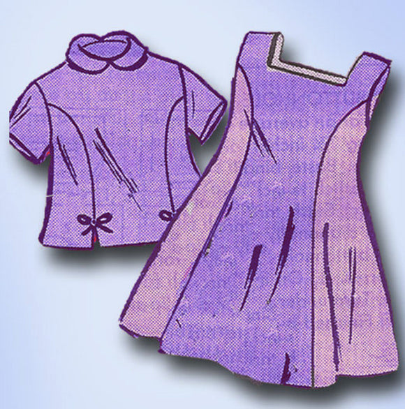 1950s Vintage Anne Adams Sewing Pattern 4641 Toddler Girls Jumper Dress Size 4