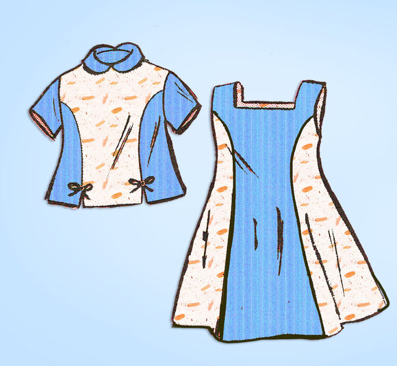 Anne Adams 4641: 1950s Vintage Sewing Pattern Toddler Girls Sz 4 Dress Uncut vintage4me2