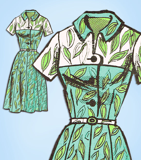 1960s Vintage Mail Order Sewing Pattern 4642 Uncut Misses Shirtwaist Dress 36 B