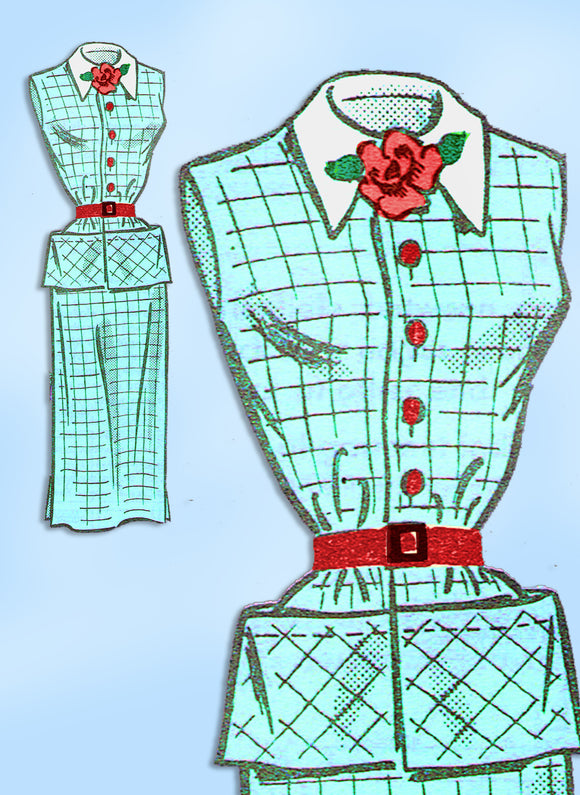 1950s Vintage Mail Order Sewing Pattern 4652 Uncut Misses 2 PC Dress Sz 30 Bust - Vintage4me2