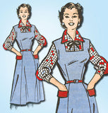 1950s Vintage Anne Adams Sewing Pattern 4654 Plus Size Jumper Dress Size 43 Bust