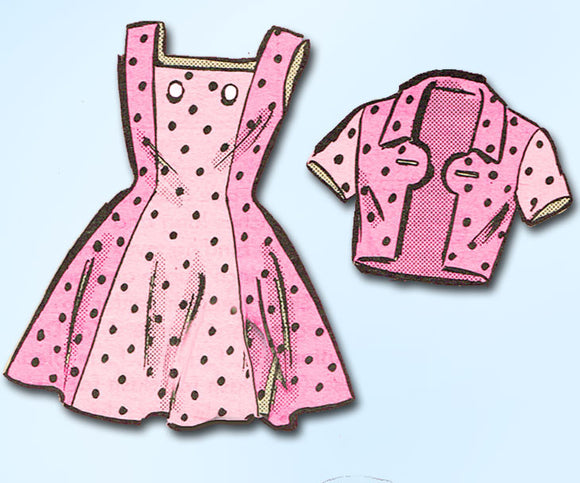 1950s Vintage Anne Adams Sewing Pattern 4671 Girls Sun Dress and Jacket Sz 8 26B