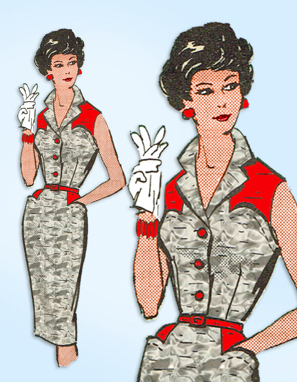 1950s Original Vintage Anne Adams Pattern 4679 Uncut Misses Rockabilly Dress 34B