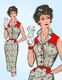 1950s Original Vintage Anne Adams Pattern 4679 Uncut Misses Rockabilly Dress 34B
