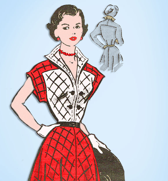1950s Vintage Anne Adams Sewing Pattern 4687 Misses Street Dress Size 34 Bust