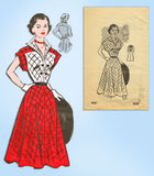 1950s Vintage Anne Adams Sewing Pattern 4687 Misses Street Dress Size 34 Bust