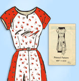 1950s Vintage Anne Adams Sewing Pattern 4687 Uncut Plus Size Day Dress 41 Bust