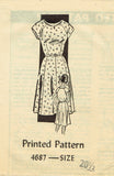 1950s Vintage Anne Adams Sewing Pattern 4687 Uncut Plus Size Day Dress 41 Bust