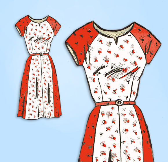 1950s Vintage Anne Adams Sewing Pattern 4687 Uncut Plus Size Day Dress 41 Bust