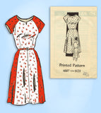 1950s Vintage Anne Adams Sewing Pattern 4687 Uncut Plus Size Day Dress 41 Bust