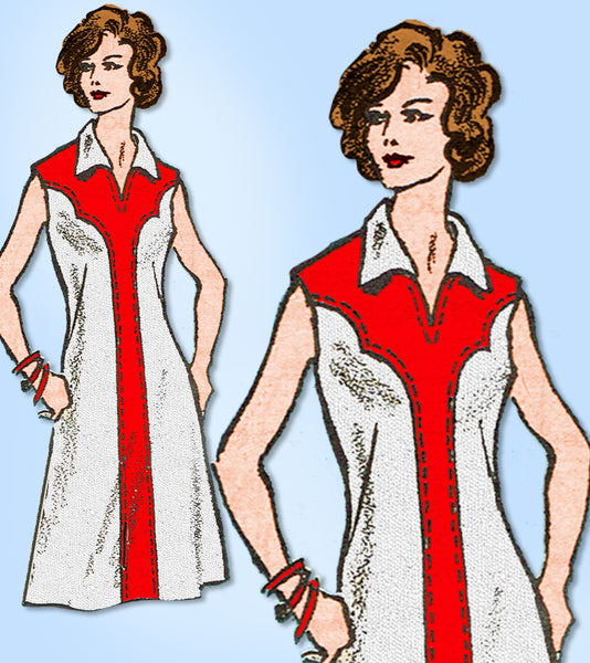 1960s Vintage Anne Adams Pattern 4698 Uncut Misses Western Dress 36 B –  Vintage4me2