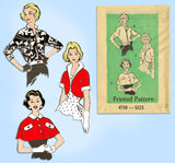 Anne Adams 4719: 1950s Misses Jacket & Topper Set Sz 38 B Vintage Sewing Pattern