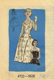 1950s Original Vintage Anne Adams Pattern 4722 Misses Rockabilly Sun Dress 30B