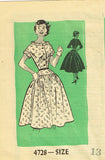 1950s Vintage Anne Adams Sewing Pattern 4728 Uncut Misses Rockabilly Dress Sz 13