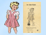 1940s Vintage Anne Adams Sewing Pattern 4735 Toddler Girls Jumper or Sun Dress 6 - Vintage4me2