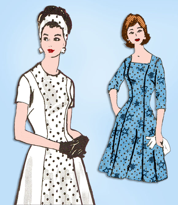 1960s Vintage Mail Order Sewing Pattern 4742 Misses Princess Cut Dress Size 36 B