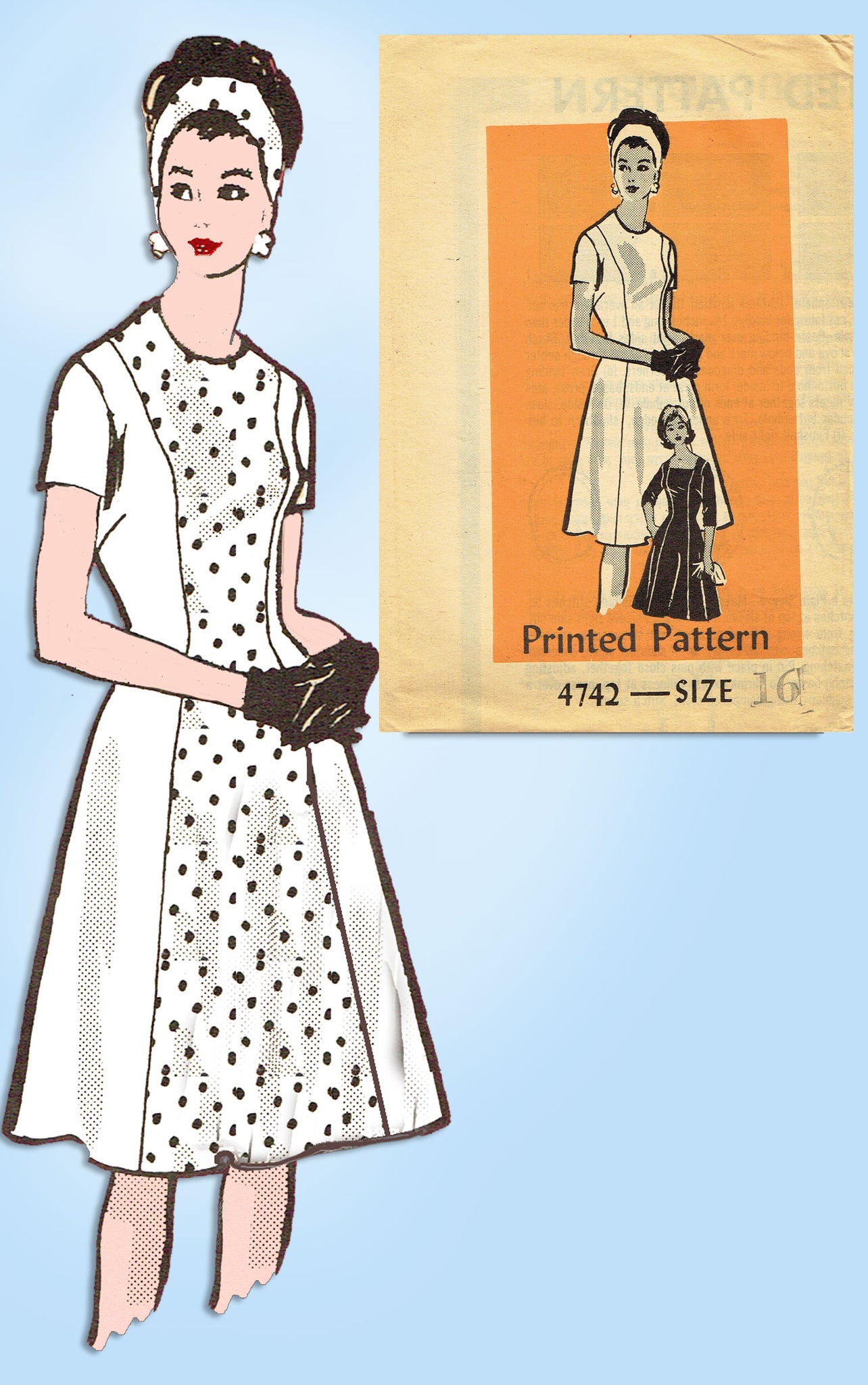 open lace back dress 1960s Vintage Mail Order Sewing Pattern 4742 Misses Princess Dress 36B –  Vintage4me2