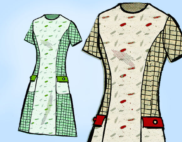 1960s Vintage Mail Order Sewing Pattern 4745 Plus Size Mod Dress & Jacket 43 B - Vintage4me2