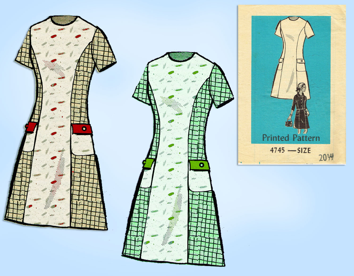1960s Vintage Mail Order Sewing Pattern 4745 Plus Size Mod Dress 43 B Vintage4me2 1960s Vintage Mail Order Sewing Pattern 4745 Plus Size Mod Dress 43 B Vintage4me2